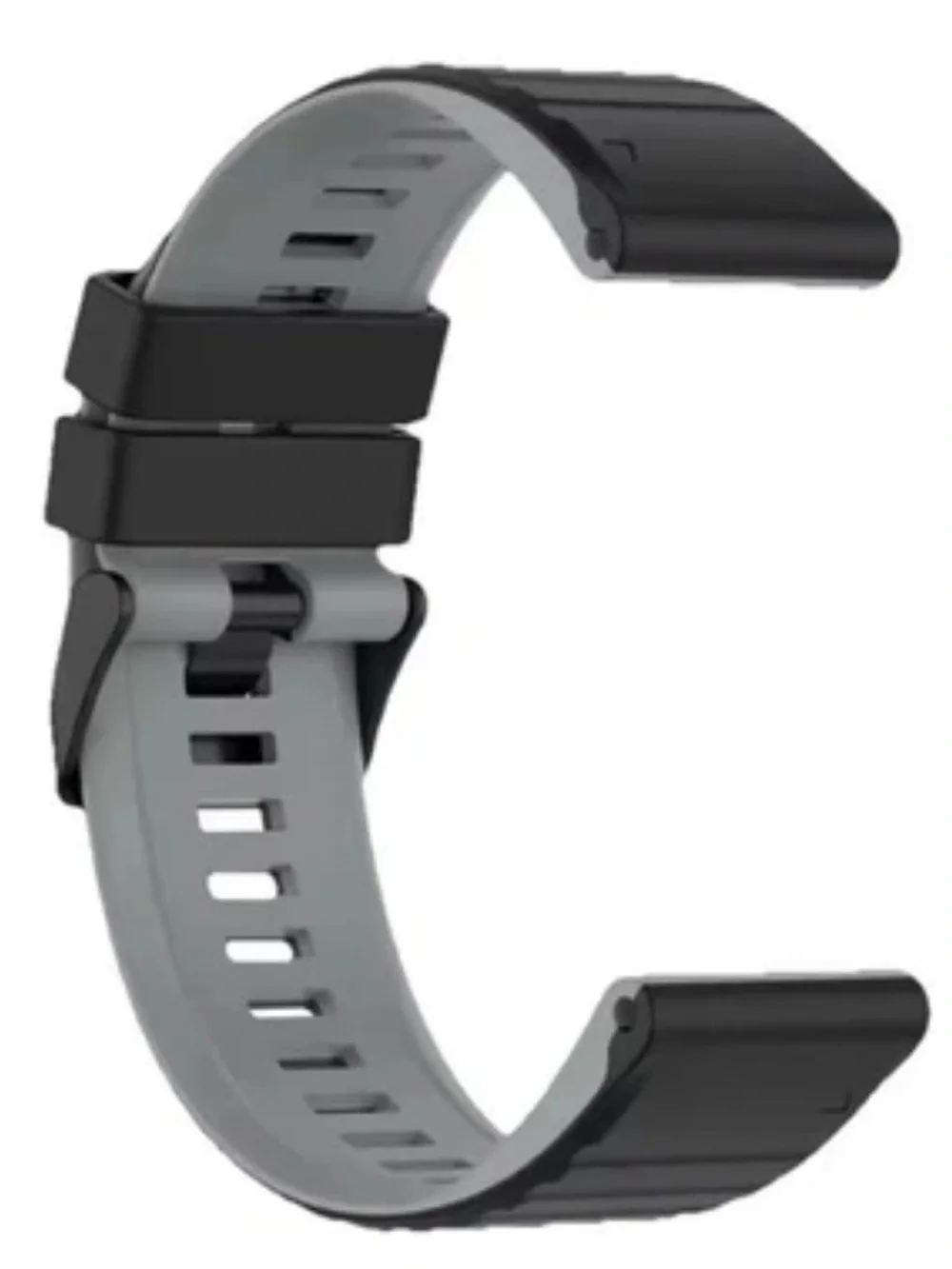 Watch Band 25mm Black Gray Silicone Replacement For Nixon 51-30 Strap Garmin